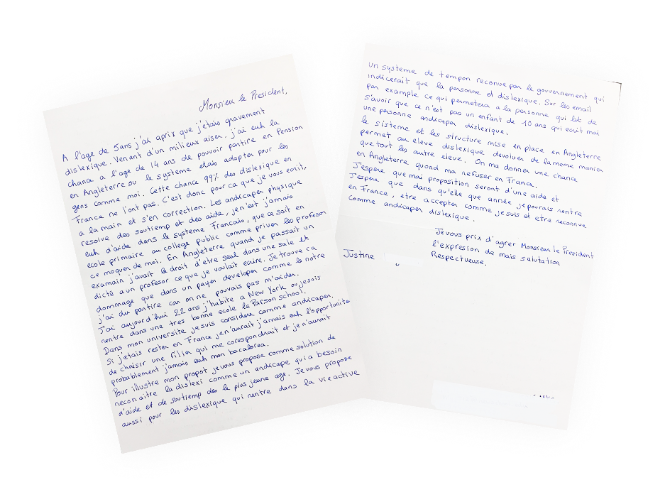 Lettre au President de la Republique